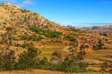 Paysage des hautes-terres de Madagascar