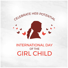 International Day of the Girl Child, Oct 11. Celebrate. Girl. Butterflies. Child. 