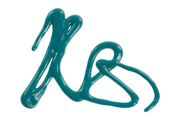 green watercolor drop zigzag isolated on transparent background