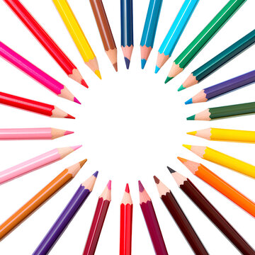 Color wooden pencil, isolated on a transparent background, PNG	

