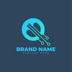 Q Tech Logo Design