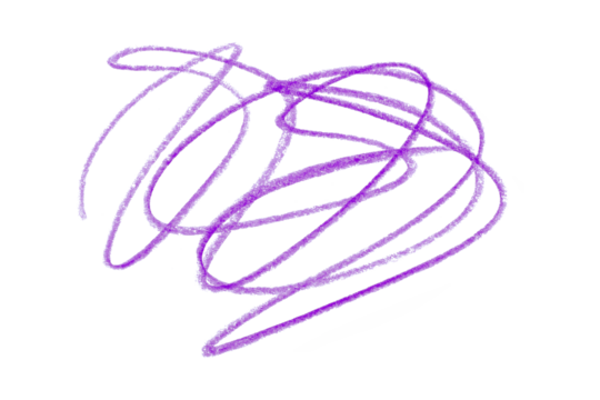 purple pencil strokes isolated on transparent background