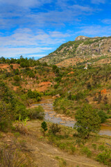 Fototapeta na wymiar Paysage des hautes-terres de Madagascar