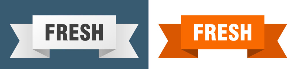 fresh ribbon. fresh isolated paper sign. banner