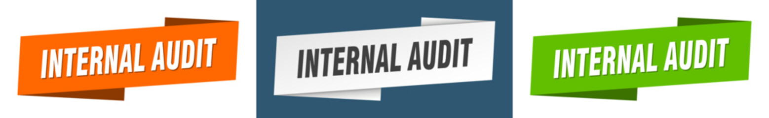 internal audit banner. internal audit ribbon label sign set
