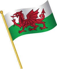 Wales Flag vector illustration eps10.