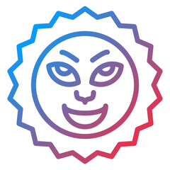 Vector Design Sun with Face Icon Style