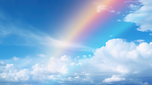 rainbows background , rainbow sun clouds and blue sky