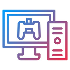 Vector Design Gaming Pc Icon Style
