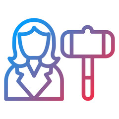 Obraz premium Vector Design Auctioneer Female Icon Style