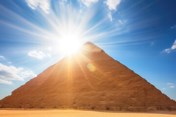 Fototapeta na wymiar sun-topped pyramid at high noon