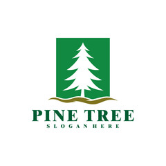 Pine Tree logo design vector. Creative Pine logo concepts template