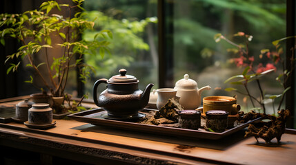 Traditional Japanese Tea Ceremony Setup