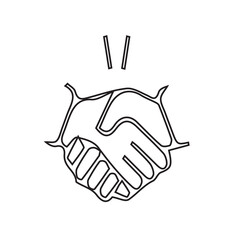 hand holding hands icon in a isolated vector design illustration on a white background 