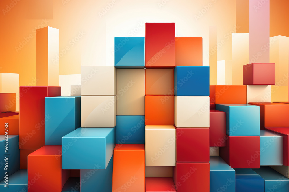 Poster bunch of colorful cubes stacked on top of each other. versatile and eye-catching, this image can be 