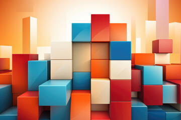 Bunch of colorful cubes stacked on top of each other. Versatile and eye-catching, this image can be used for various design projects.