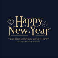 lettering happy new year vector template