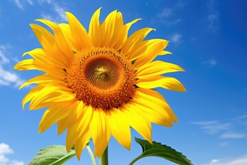 Obraz premium close-up of bloomed sunflower against a clear sky