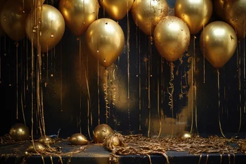Deurstickers gold balloons with digits for coming year © altitudevisual
