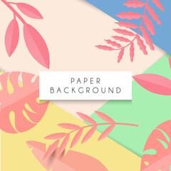 paper cut effect background with flowers