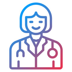 Female Doctor Icon Style
