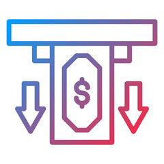 Cash Withdrawal Icon Style