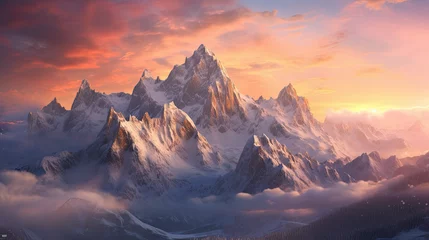 Keuken foto achterwand Ochtendgloren sunrise in the mountains