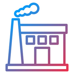 Factory Pollution Icon Style