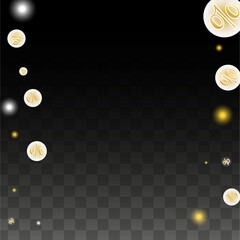 Luxury Vector Gold Percentage Sign Confetti on Transparent. Percent Sale Background. Business, Economics Print. Discount Illustration. Promotion Poster. Black Friday Banner. Special offer Template.