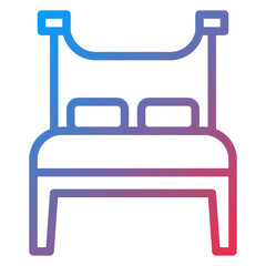 Double Bed Room Icon Style