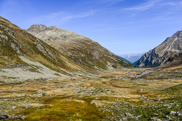 Flüela, Flüelapass, Alpen, Passhöhe, Passstrasse, Bergstrasse, Steinschlag, Felsen, Wanderweg,...