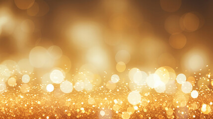 Christmas lightening and bokeh golden background