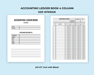 Accounting Ledger Book 4 Column KDP Interior
