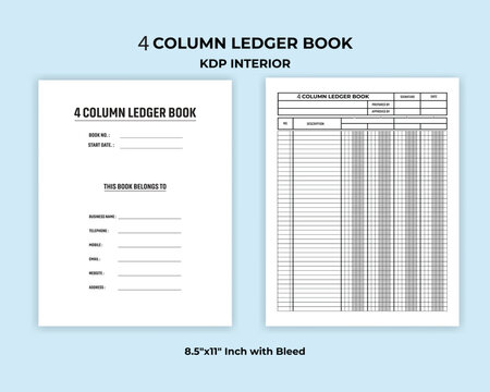4 Column Ledger Book KDP Interior