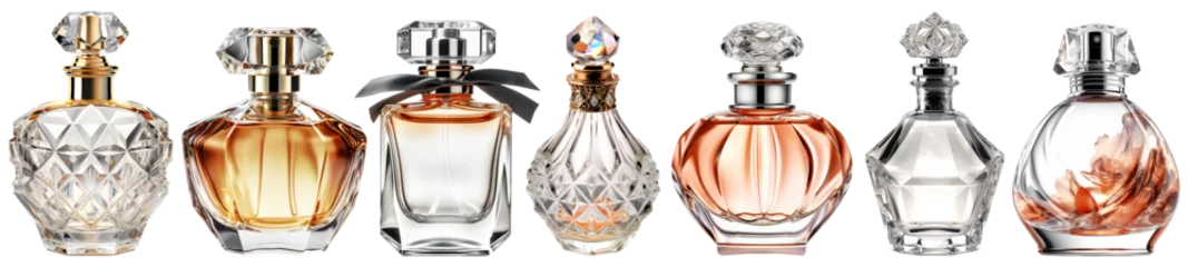 Fotobehang set of female perfume bottles isolated © kilimanjaro 