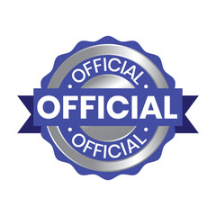 Official Seal, Official Rubber Stamp Badge, Icon, 100 Percent Authentic And Original Product, Glossy And Shiny Official Product Badge, Emblem, Assurance Company Product Or Service Vector Illustration