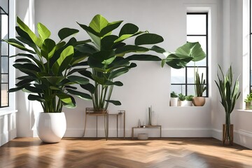 modern living room with plant