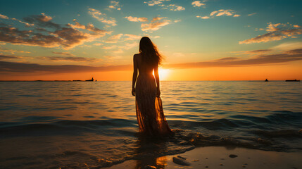 Fototapeta premium Silhouette on the Beach