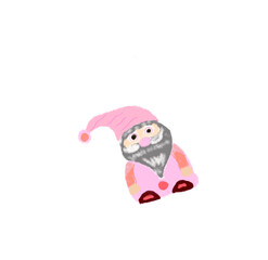 Pink gnome Christmas retro santa clauz