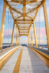 Washington 520 bridge, gold, also colorful and street surface is white polished carrera marble , pastel sky&rsquo;s!
