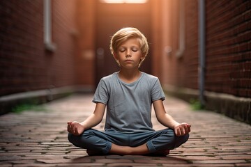 Fototapeta na wymiar child meditating