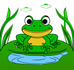 Frog cartoon vector 