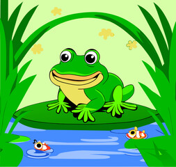 Frog cartoon vector 