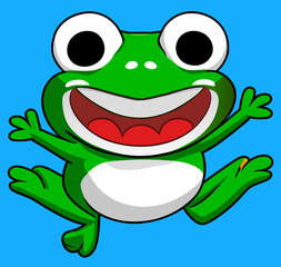 Frog cartoon vector 