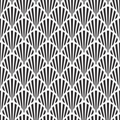 Seamless Art Deco Scallop Pattern Background Texture - 657471080