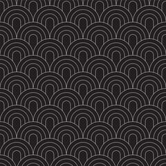 Seamless Art Deco Scallop Pattern Background Texture - 657471095