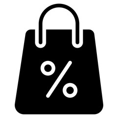 Shopping Bag Icon, Glyph style icon vector illustration, Suitable for website, mobile app, print, presentation, infographic and any other project.