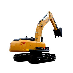 excavator on a white background  with clipping path