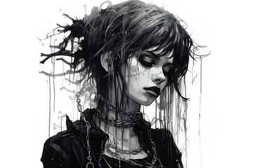 Gothic aesthetic girl portrait