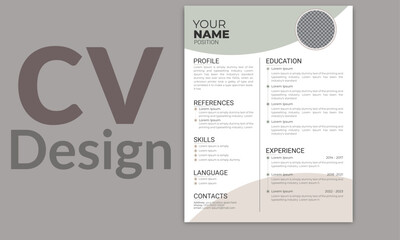 modern professional resume cv design layout template